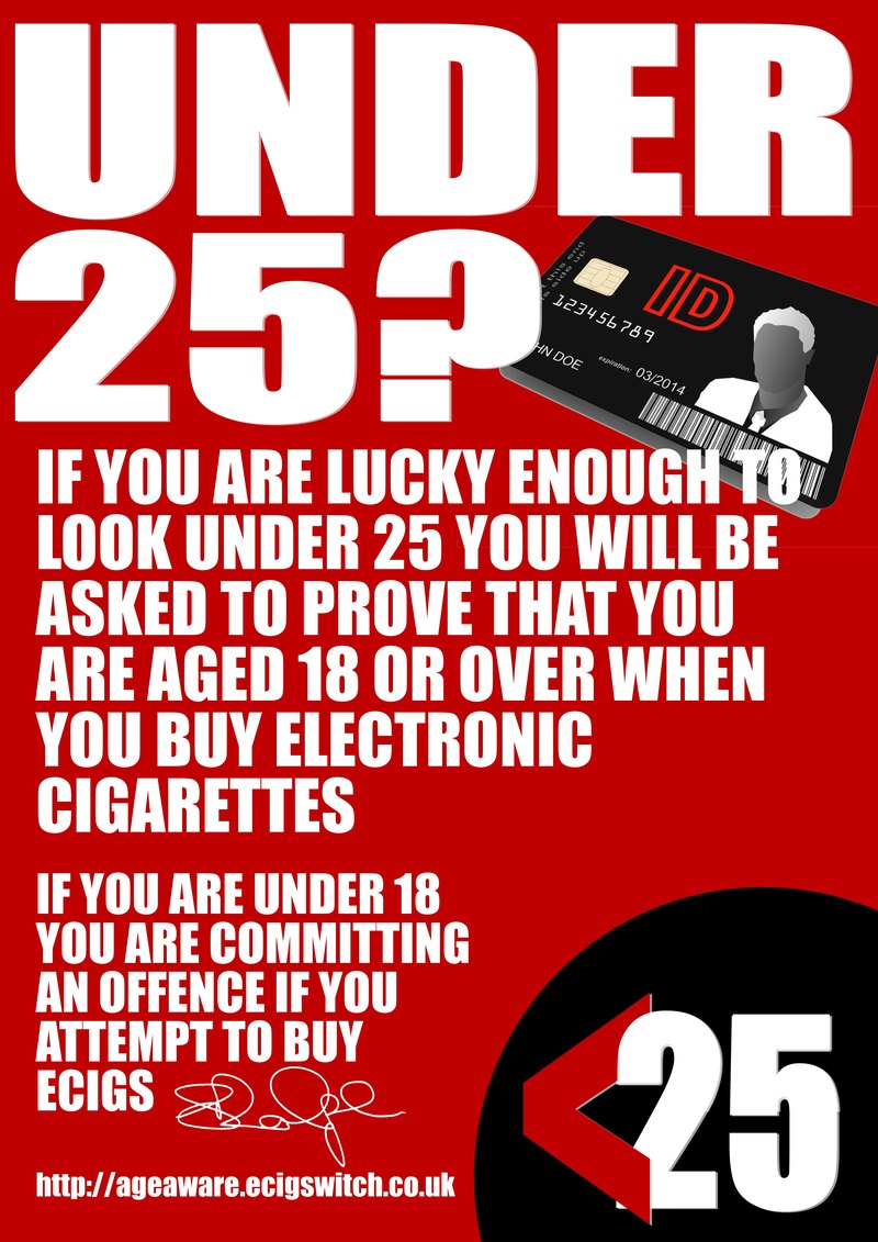 Ecig Switch Age Aware Challenge 25 poster
